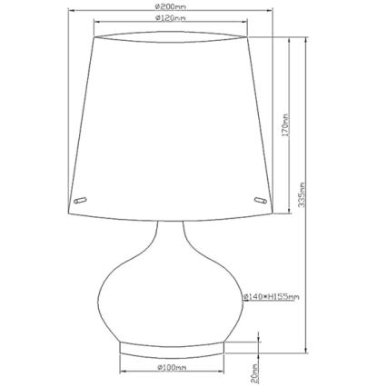 Fabas Luce 2533-34-102 - Stolná lampa ADE 1xG9/25W/230V + 1xE14/60W