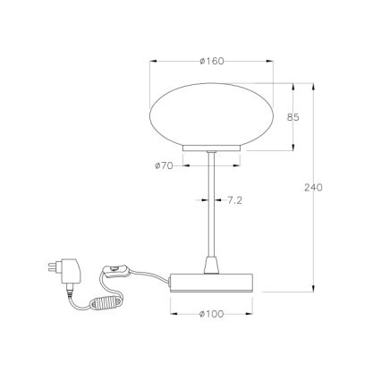 Fabas Luce 3339-30-178 - LED Dotyková stmievateľná stolná lampa JAP LED/5W/230V matný chróm