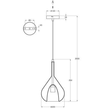 Fabas Luce 3481-40-125 - Luster na lanku LILA 1xE27/40W/230V zlatá