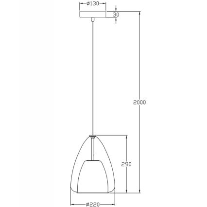 Fabas Luce 3673-40-125 - Luster na lanku BRITTON 1xE27/40W/230V zlatá