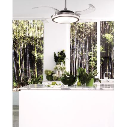 FANAWAY 211036 - LED Stropný ventilátor EVO1 LED/40W/230V matný chróm + diaľkové ovládanie