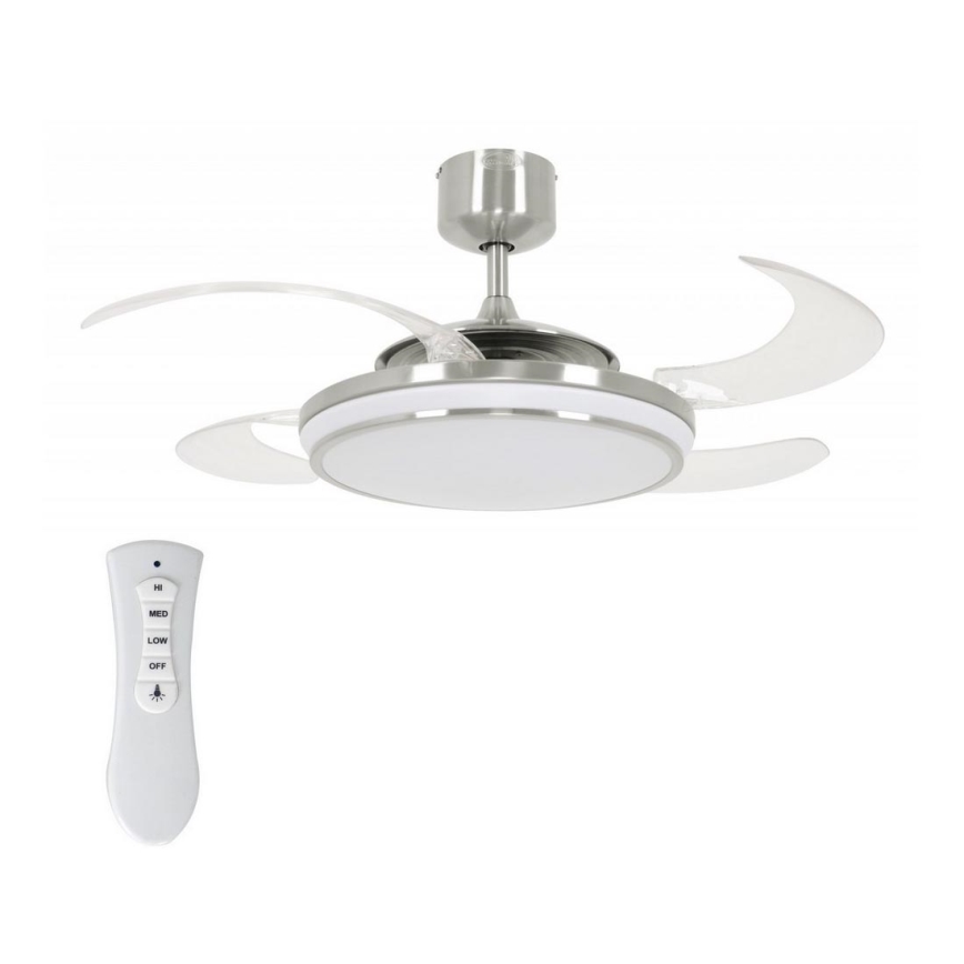FANAWAY 211036 - LED Stropný ventilátor EVO1 LED/40W/230V matný chróm + diaľkové ovládanie