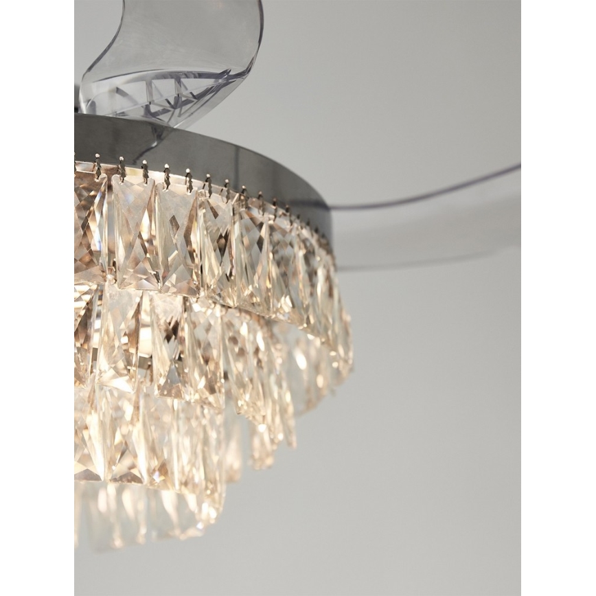 FANAWAY 212923 - LED Stropný ventilátor VEIL 6xE14/4,5W/230V lesklý chróm + diaľkové ovládanie