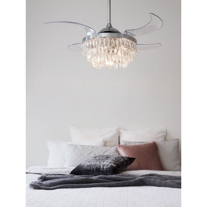 FANAWAY 212923 - LED Stropný ventilátor VEIL 6xE14/4,5W/230V lesklý chróm + diaľkové ovládanie