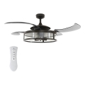FANAWAY 212927 - LED stropný ventilátor CLASSIC 3xE27/4W/230V čierna pr. 112 cm + diaľkové ovládanie
