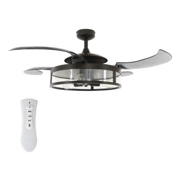 FANAWAY 212927 - LED stropný ventilátor CLASSIC 3xE27/4W/230V čierna pr. 112 cm + diaľkové ovládanie