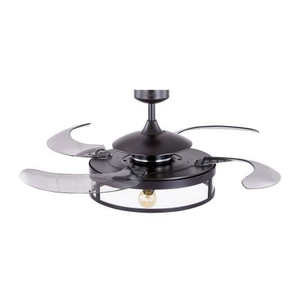 FANAWAY 212927 - LED stropný ventilátor CLASSIC 3xE27/4W/230V čierna pr. 112 cm + diaľkové ovládanie