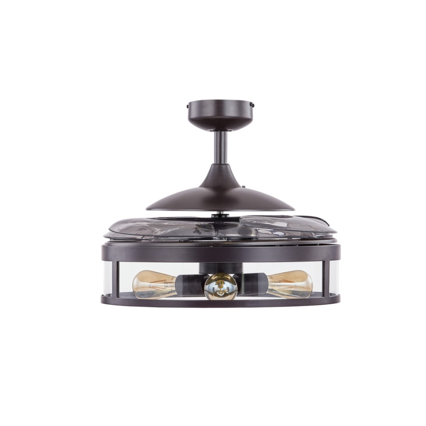 FANAWAY 212927 - LED stropný ventilátor CLASSIC 3xE27/4W/230V čierna pr. 112 cm + diaľkové ovládanie