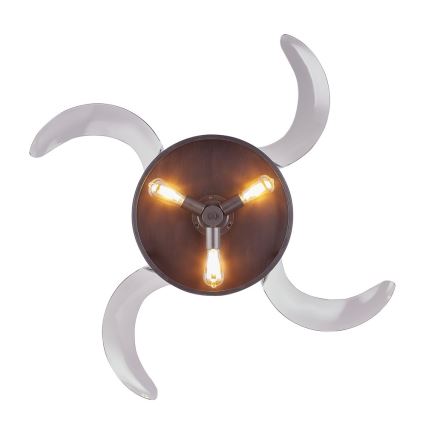 FANAWAY 212927 - LED stropný ventilátor CLASSIC 3xE27/4W/230V čierna pr. 112 cm + diaľkové ovládanie