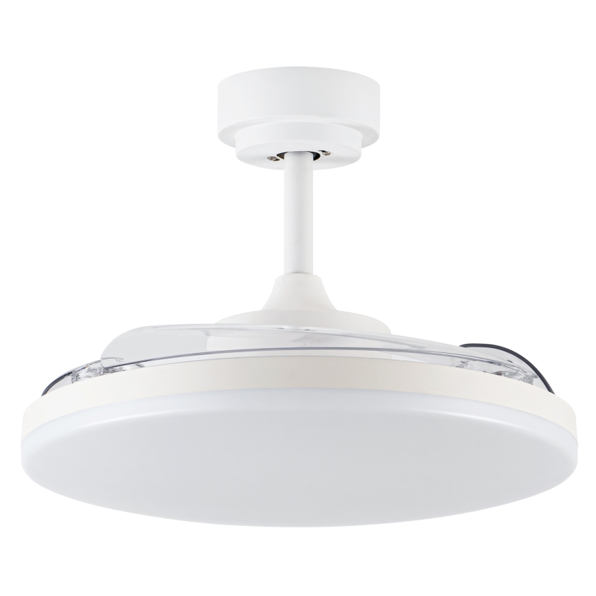 FANAWAY 21612949 - LED Stmievateľný stropný ventilátor STROLL LED/30W/230V 2700/3500/5000K pr. 106 cm biela/číra + diaľkové ovládanie