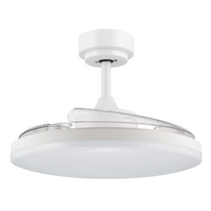 FANAWAY 21612949 - LED Stmievateľný stropný ventilátor STROLL LED/30W/230V 2700/3500/5000K pr. 106 cm biela/číra + diaľkové ovládanie