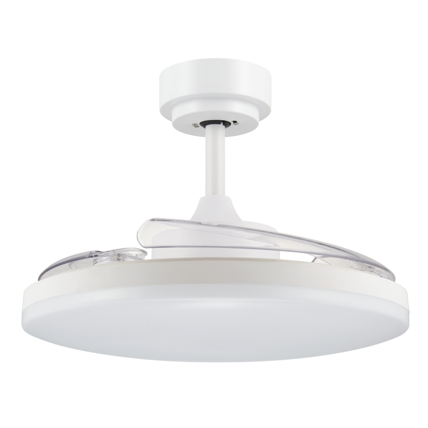 FANAWAY 21612949 - LED Stmievateľný stropný ventilátor STROLL LED/30W/230V 2700/3500/5000K pr. 106 cm biela/číra + diaľkové ovládanie