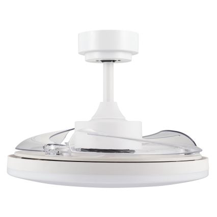 FANAWAY 21612949 - LED Stmievateľný stropný ventilátor STROLL LED/30W/230V 2700/3500/5000K pr. 106 cm biela/číra + diaľkové ovládanie