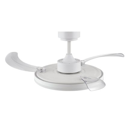 FANAWAY 21612949 - LED Stmievateľný stropný ventilátor STROLL LED/30W/230V 2700/3500/5000K pr. 106 cm biela/číra + diaľkové ovládanie