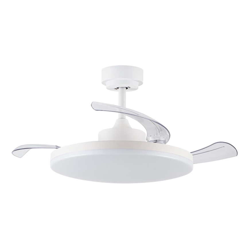 FANAWAY 21612949 - LED Stmievateľný stropný ventilátor STROLL LED/30W/230V 2700/3500/5000K pr. 106 cm biela/číra + diaľkové ovládanie