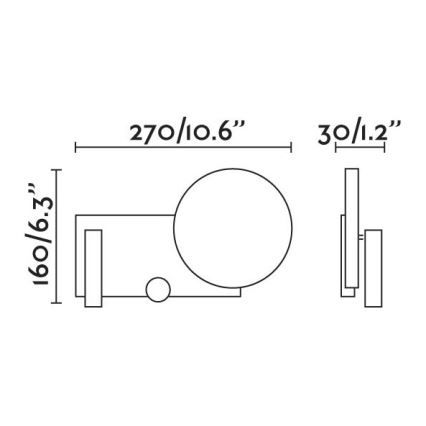 FARO 20065 - LED Stmievateľná nástenná lampička KLEE LED/10W/230V + LED/3W pravá