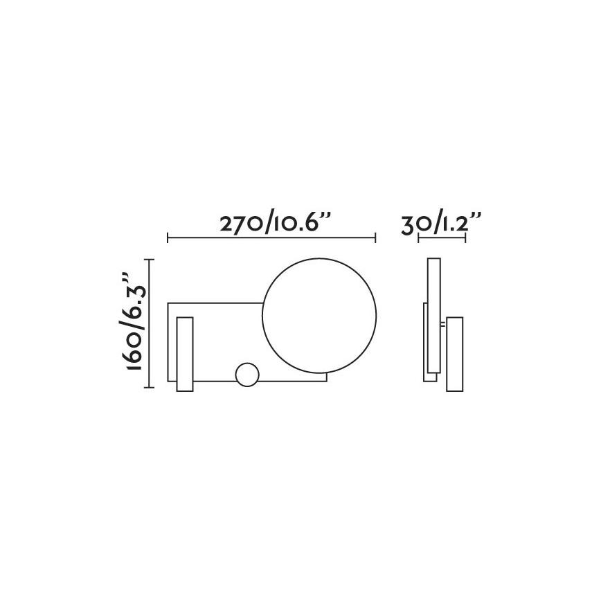 FARO 20065 - LED Stmievateľná nástenná lampička KLEE LED/10W/230V + LED/3W pravá