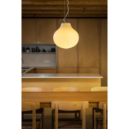 FARO 28301 - Luster na lanku ISABELLE 1xE27/15W/230V pr. 40 cm biela