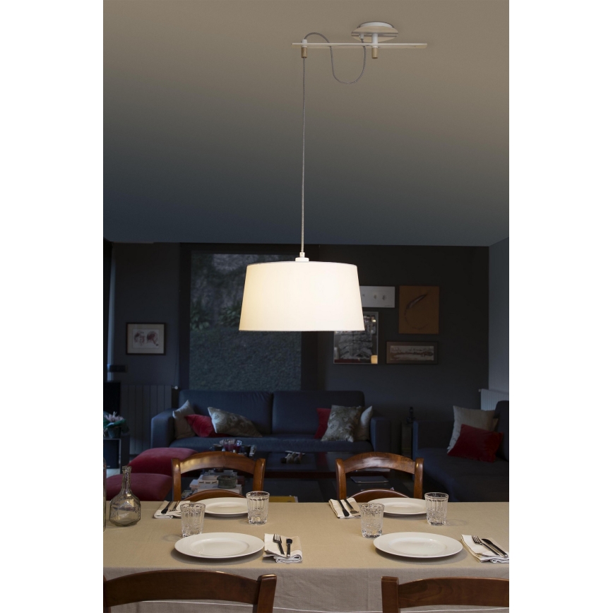 FARO 28394 - Luster na lanku FUSTA 1xE27/20W/230V biela