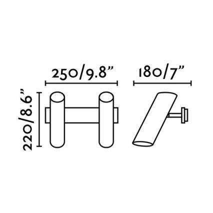 FARO 29876 - Nástenné bodové svietidlo LINK 2xGU10/11W/230V čierna