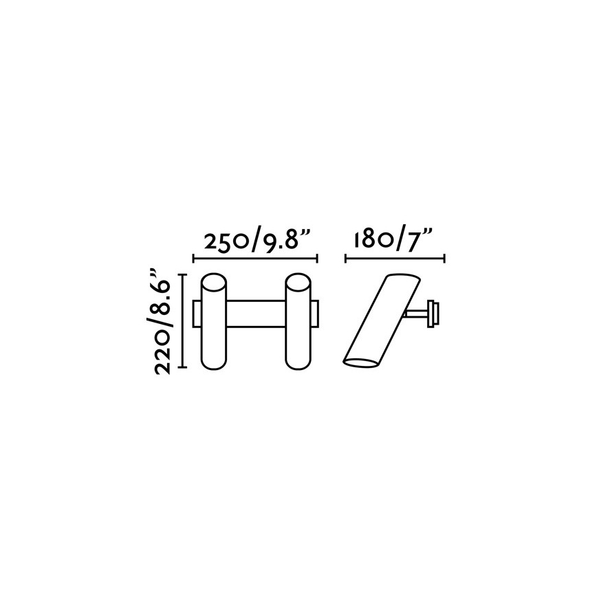 FARO 29876 - Nástenné bodové svietidlo LINK 2xGU10/11W/230V čierna