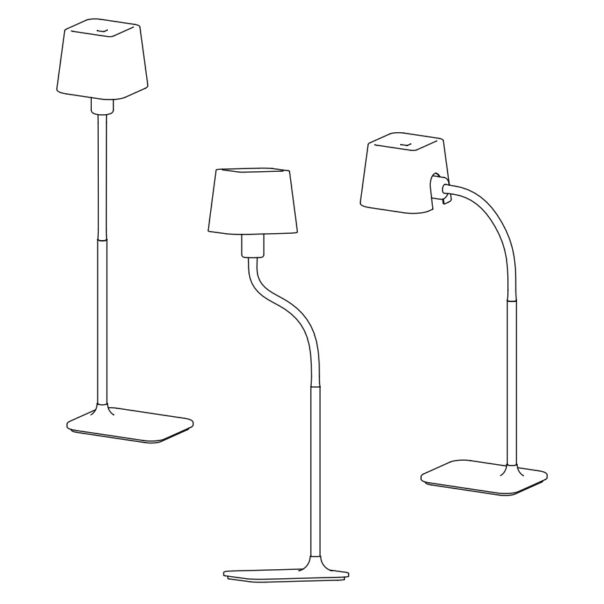 FARO 29925 - Stojacia lampa FLEXI 1xE27/15W/230V čierna