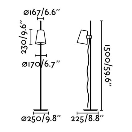 FARO 29998 - Stojacia lampa LUPE 1xE27/20W/230V lesklý chróm