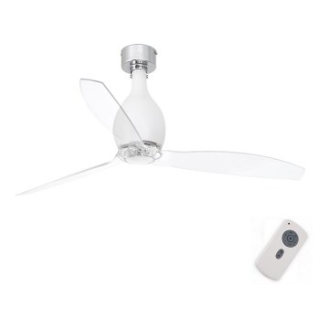 FARO 32025 - Stropný ventilátor MINI ETERFAN matná biela/číra
