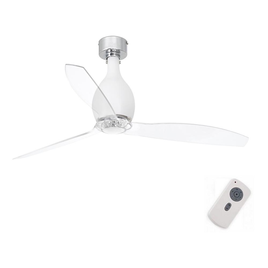 FARO 32025 - Stropný ventilátor MINI ETERFAN matná biela/číra