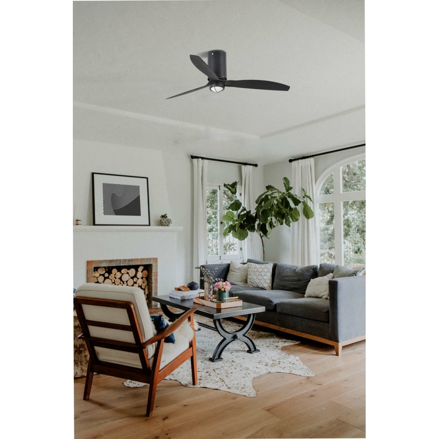 FARO 32043WP-10 - LED Stropný ventilátor MINI TUBE FAN M LED/16W/230V čierna pr. 128 cm SMART + diaľkové ovládanie