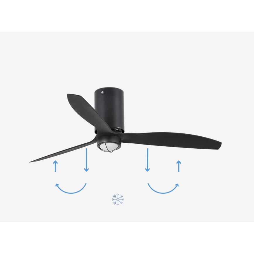 FARO 32043WP-10 - LED Stropný ventilátor MINI TUBE FAN M LED/16W/230V čierna pr. 128 cm SMART + diaľkové ovládanie
