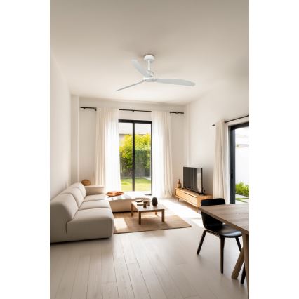 FARO 32101WP - Stropný ventilátor JUST FAN M biela pr. 128 cm SMART + diaľkové ovládanie