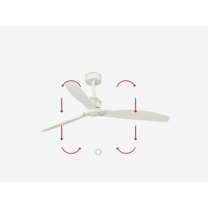 FARO 32101WP - Stropný ventilátor JUST FAN M biela pr. 128 cm SMART + diaľkové ovládanie