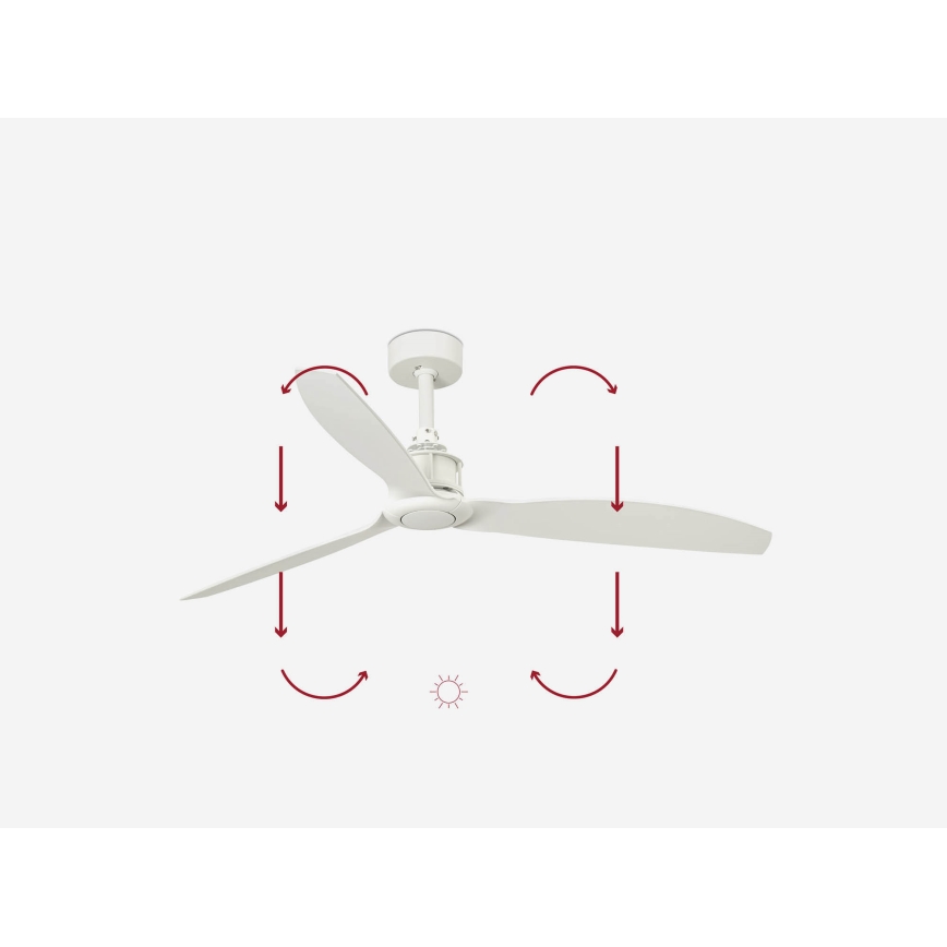 FARO 32101WP - Stropný ventilátor JUST FAN M biela pr. 128 cm SMART + diaľkové ovládanie