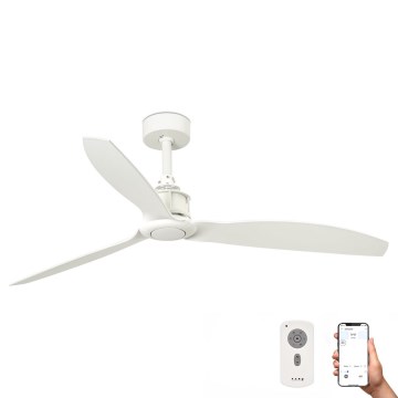 FARO 32101WP - Stropný ventilátor JUST FAN M biela pr. 128 cm SMART + diaľkové ovládanie