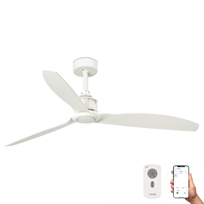 FARO 32101WP - Stropný ventilátor JUST FAN M biela pr. 128 cm SMART + diaľkové ovládanie