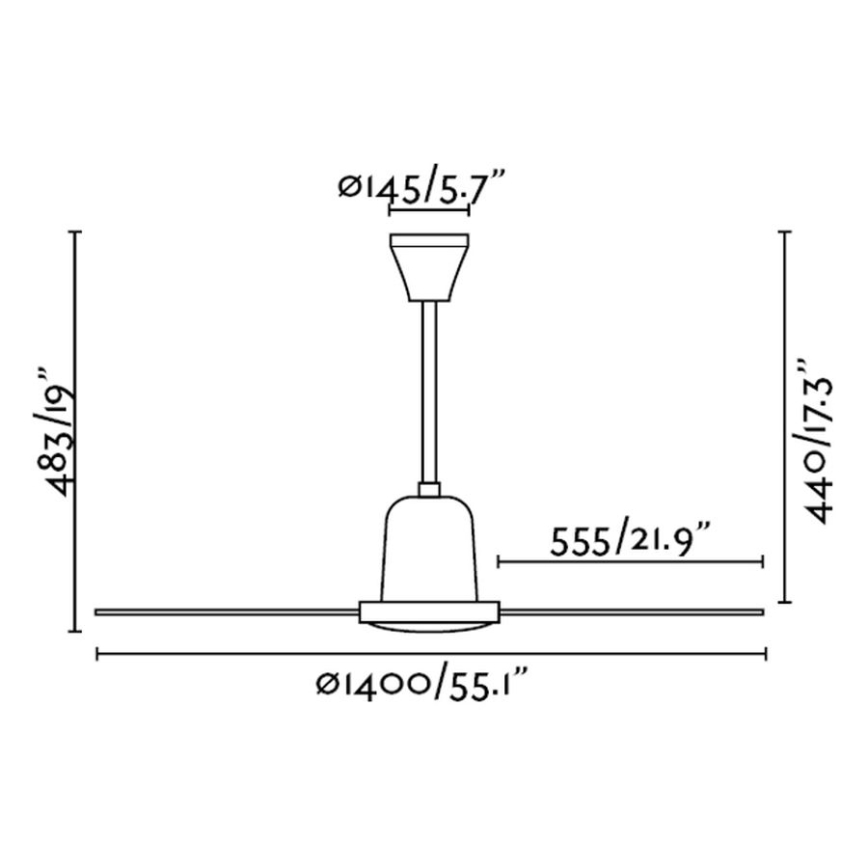 FARO 33001 - Stropný ventilátor INDUS pr. 140 cm