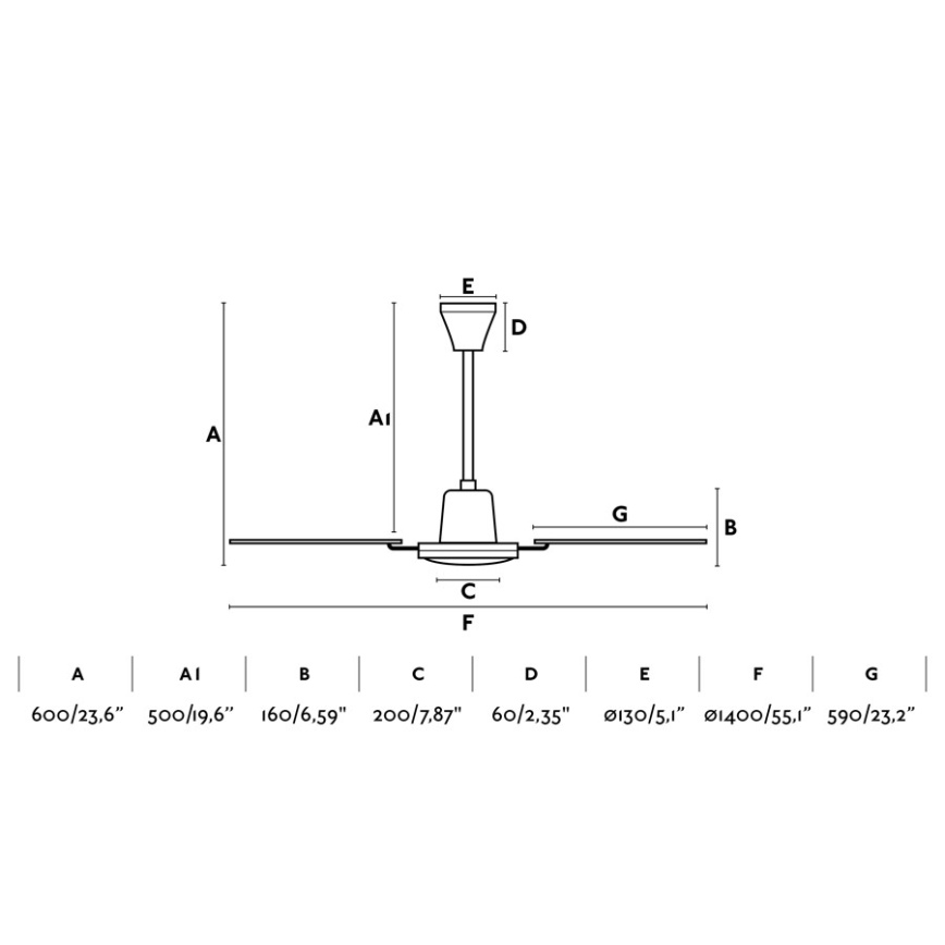 FARO 33111 - Stropný ventilátor MALVINAS pr. 140 cm