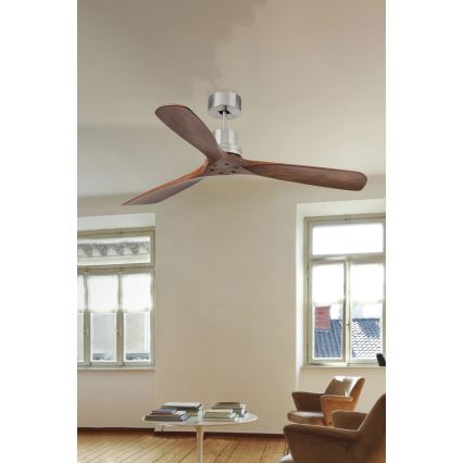 FARO 33370DC - Stropný ventilátor LANTAU hnedá/matný chróm pr. 132 cm + diaľkové ovládanie