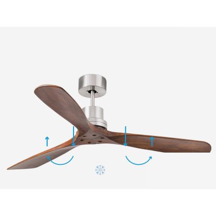 FARO 33370DC - Stropný ventilátor LANTAU hnedá/matný chróm pr. 132 cm + diaľkové ovládanie