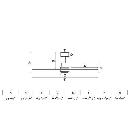 FARO 33373 - Stropný ventilátor LANTAU