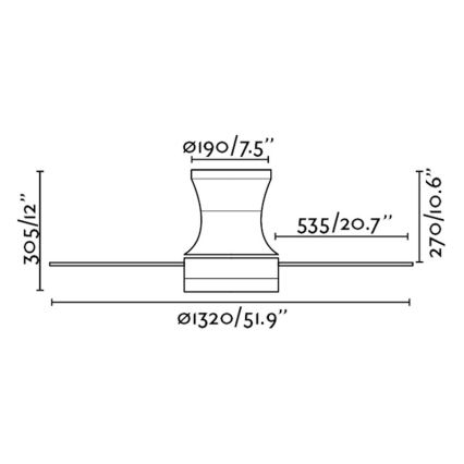 FARO 33384 - Stropný ventilátor TONSAY 2xE27/15W/230V