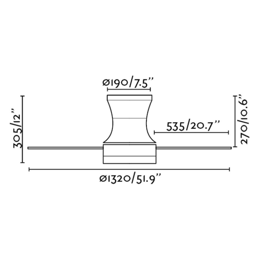 FARO 33384 - Stropný ventilátor TONSAY 2xE27/15W/230V