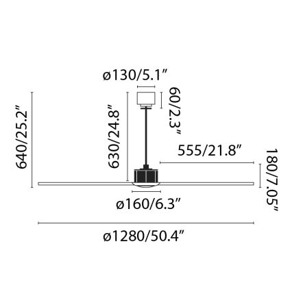 FARO 33395-10 - LED Stropný ventilátor JUST FAN LED/16W/230V čierna/hnedá pr. 128 cm + diaľkové ovládanie