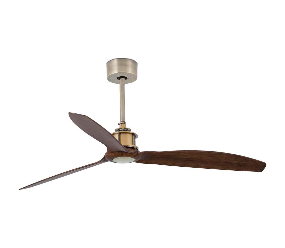 FARO Barcelona FARO 33398WT - Stropný l. JUST FAN M priemer 128 cm hnedá/mosadz Wi-Fi Tuya + diaľkové ovládanie (DO) 33398T