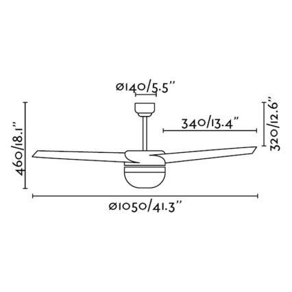 FARO 33415 - Stropný ventilátor EASY 2xE27/15W/230V