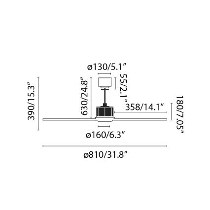 FARO 33425 - Stropný ventilátor JUSTFAN pr. 81 cm + diaľkové ovládanie