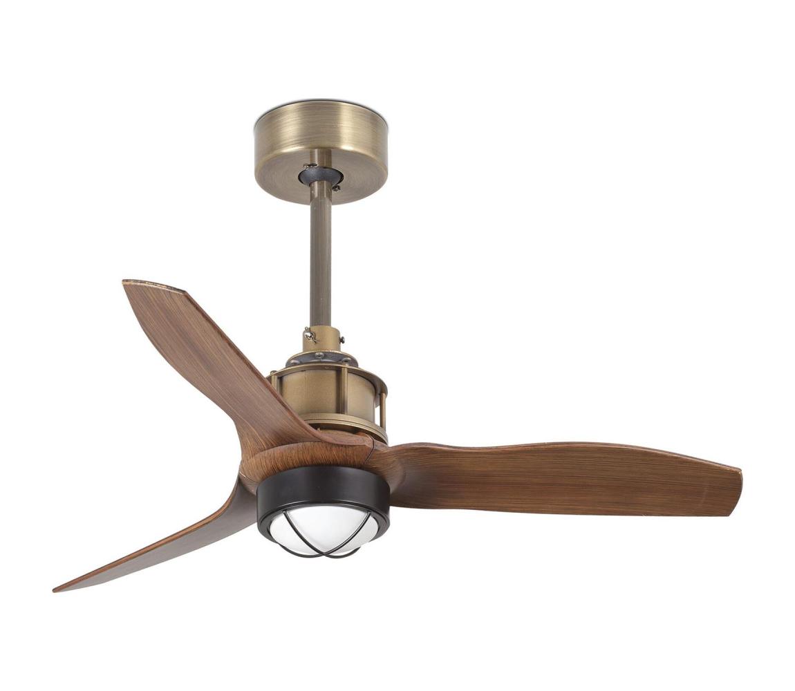 FARO Barcelona FARO 33428WT1N- LED stmievateľný látor JUST FAN S 16W/230V priemer 81 cm hnedá/mosadz WT + DO 33428WT1N-D