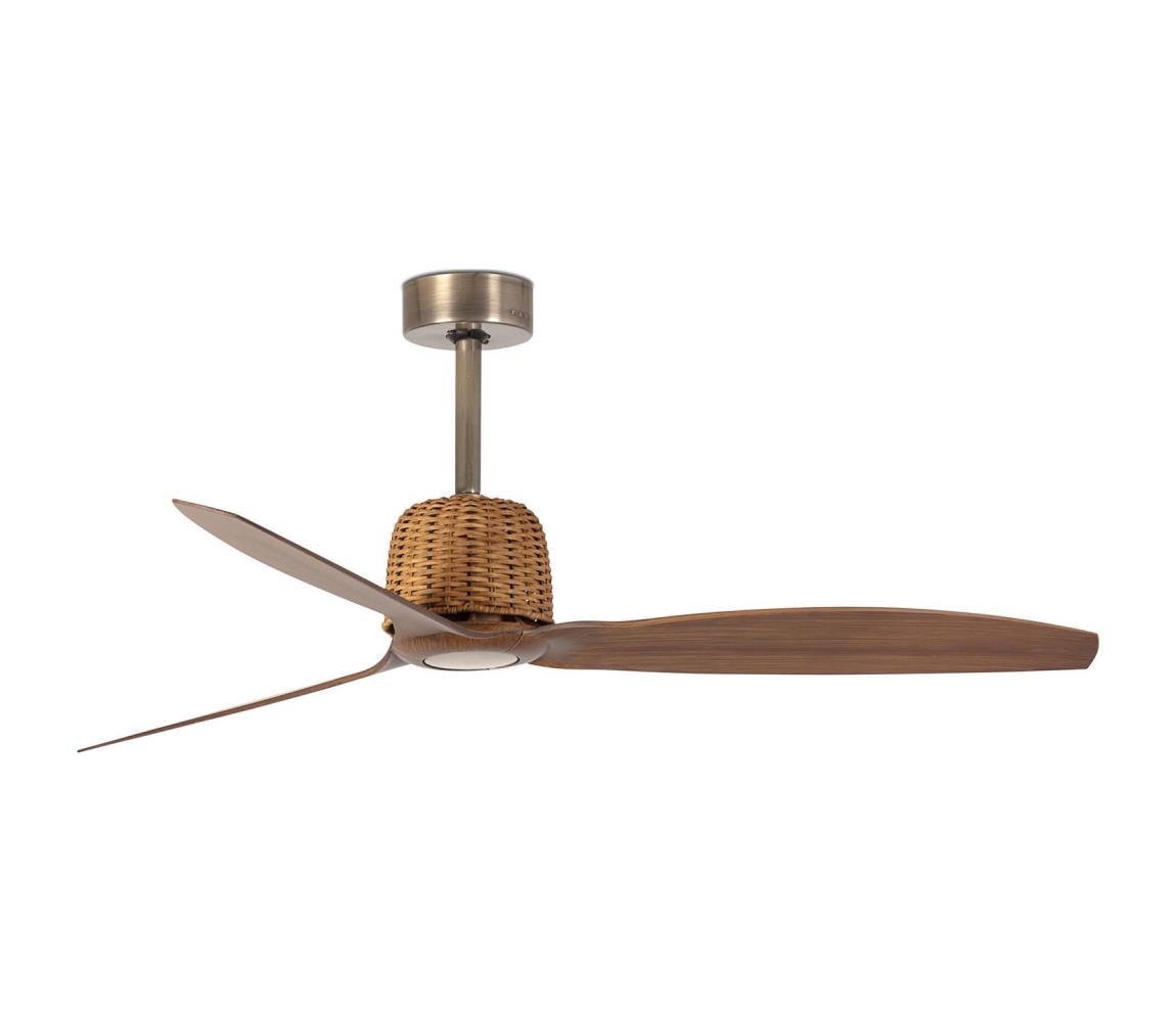 FARO Barcelona FARO 33436WT- Stropný látor WEAVER M pr. 128 cm hnedá/mosadz Wi-Fi Tuya + DO 33436T