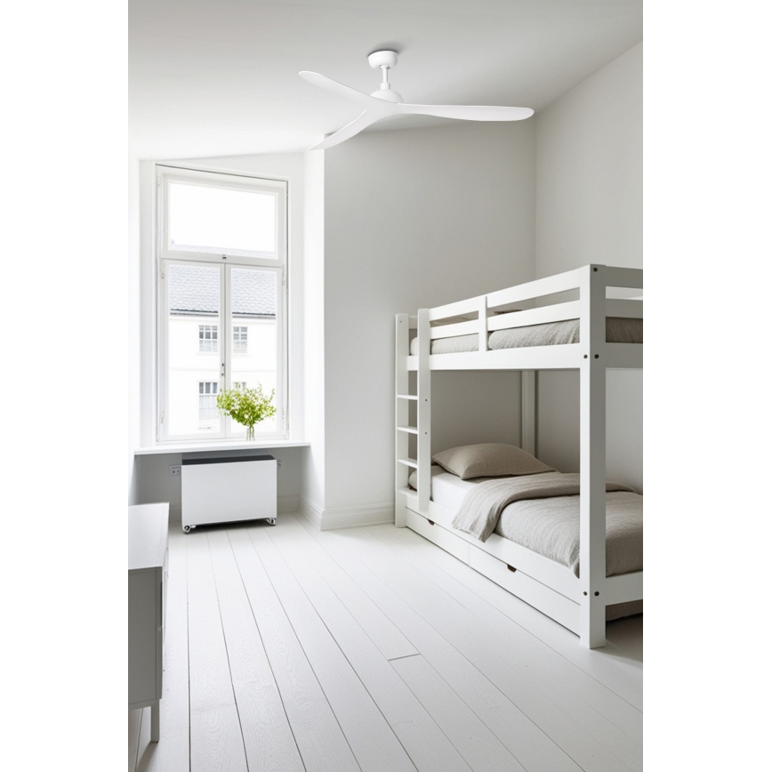 FARO 33446WT - Stropný ventilátor GOTLAND L biela pr. 132 cm Wi-Fi Tuya + diaľkové ovládanie